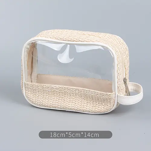 2022 New Arrival Custom Straw Travel Clear Pvc Best Toiletry Bag For Men